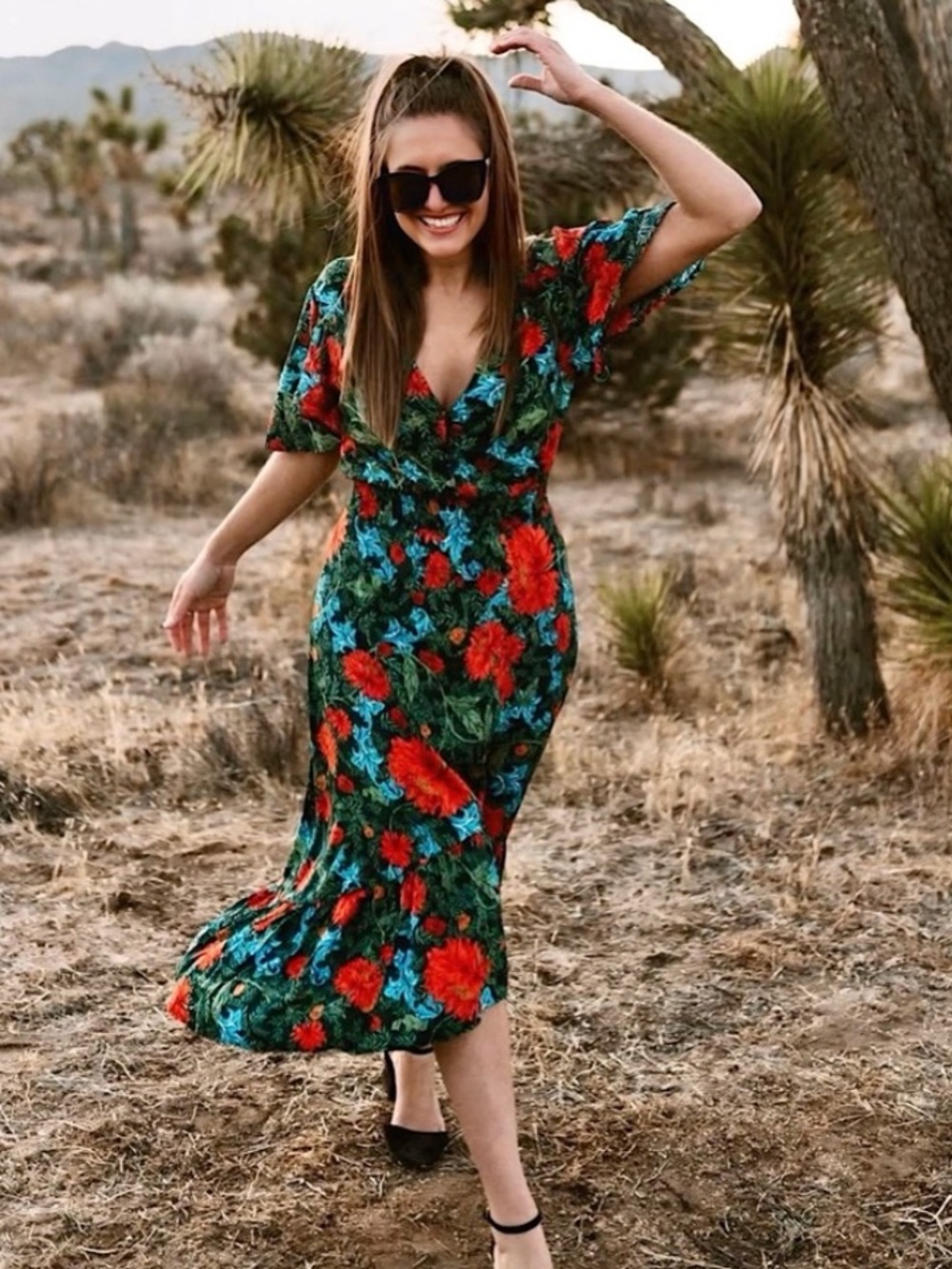 Anthropologie Dress Womens XS Abel The Label Floral Tropical Colorful Beachy